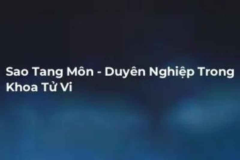 Ý nghĩa sao Tang Môn ở một số cung khác